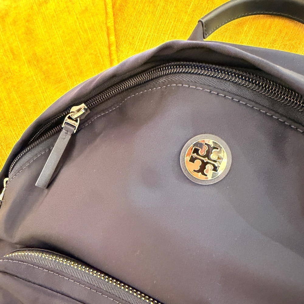 NWT! NEW! Tory Burch Navy Nylon Backpack with Front Zip Pocket -Lightweight